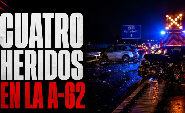 Composición gráfica sobre el accidente de tráfico en la A-62