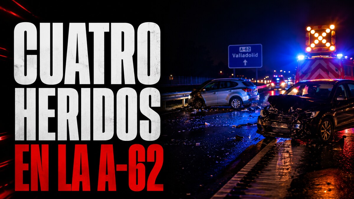 Composición gráfica sobre el accidente de tráfico en la A-62