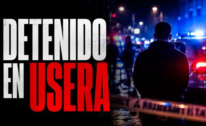 Composición gráfica sobre una detención policial en Usera
