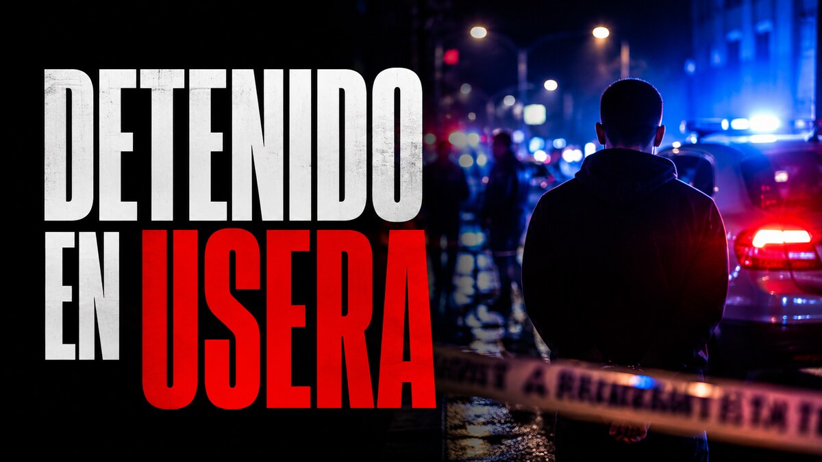 Composición gráfica sobre una detención policial en Usera