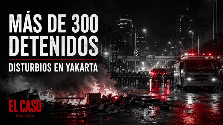 Portada editorial sobre más de 300 detenidos tras disturbios, incendios y choques con la Policía en Yakarta