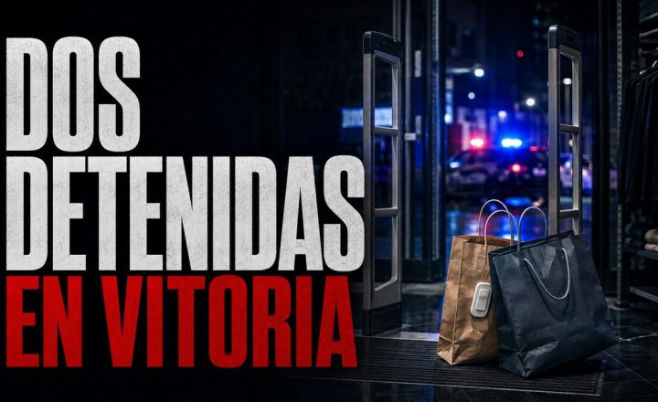 Composición gráfica sobre dos detenciones en un comercio de Vitoria