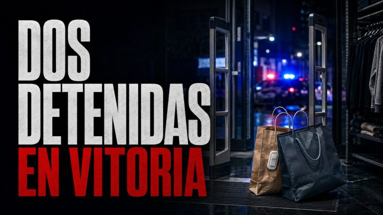 Composición gráfica sobre dos detenciones en un comercio de Vitoria