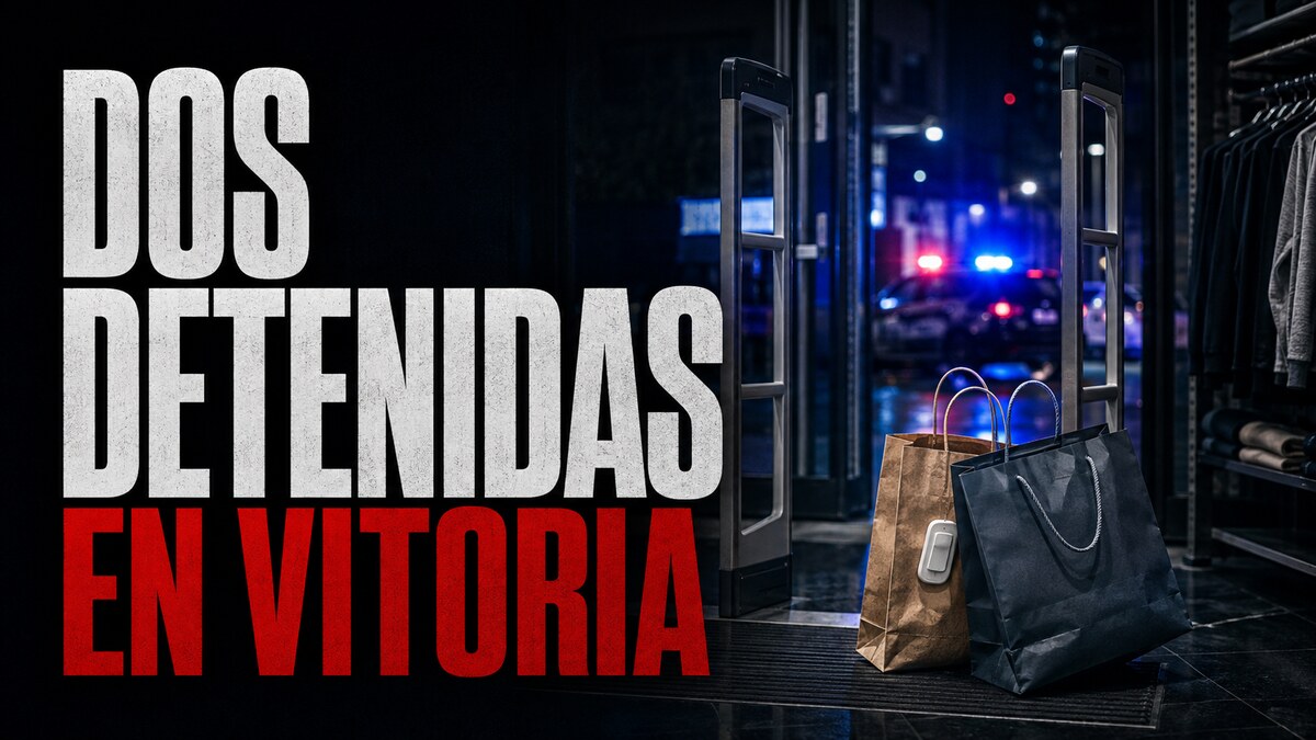 Composición gráfica sobre dos detenciones en un comercio de Vitoria