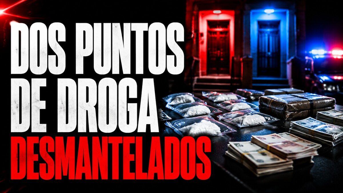 Composición gráfica sobre el desmantelamiento de dos puntos de droga en Málaga