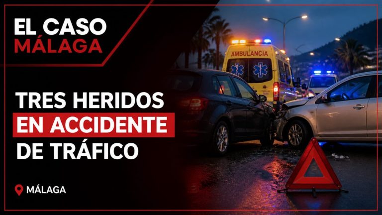 Portada editorial de El Caso Málaga para «Tres heridos en un accidente de tráfico en Málaga»