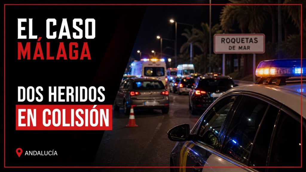 Portada editorial de El Caso Málaga para «Dos heridos en una colisión múltiple con tres coches y una moto en Roquetas de Mar»