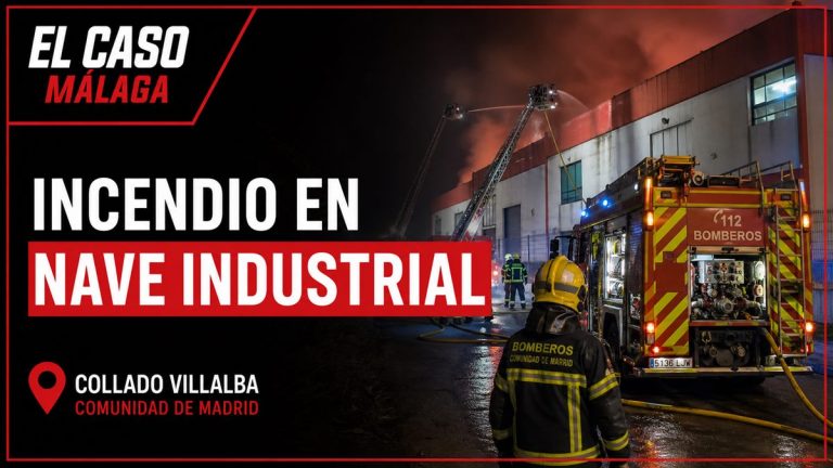 Portada editorial de El Caso Málaga para «Siete dotaciones de bomberos extinguen un incendio en una nave industrial de Collado Villalba»
