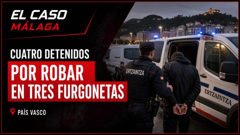 Portada editorial de El Caso Málaga para «Cuatro detenidos por robar en tres furgonetas en San Sebastián»