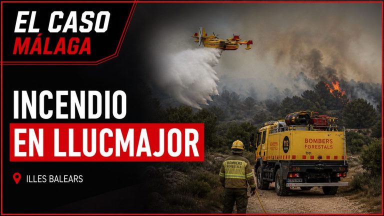 Portada editorial de El Caso Málaga para «Medios aéreos y terrestres combaten un incendio forestal en Llucmajor»