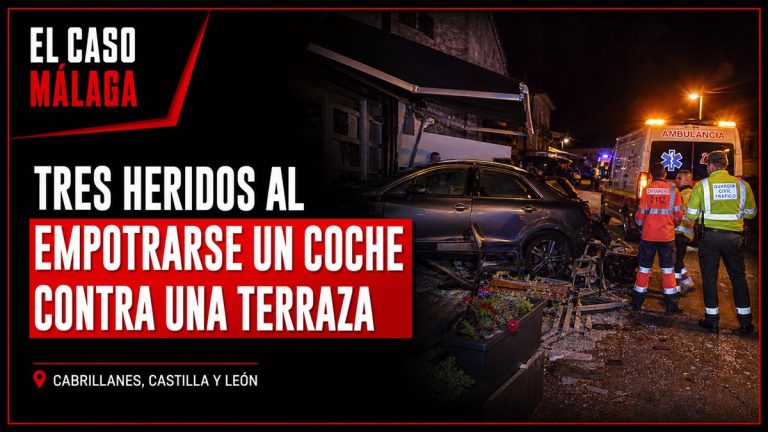 Portada editorial de El Caso Málaga para «Tres heridos al empotrarse un coche contra la terraza de un establecimiento en Cabrillanes»