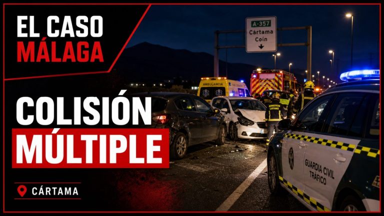 Portada editorial de El Caso Málaga para «Cinco menores y dos adultos heridos en una colisión múltiple en la A-357 a su paso por Cártama»