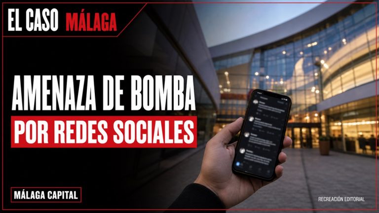 Recreación editorial: AMENAZA DE BOMBA POR REDES SOCIALES. MÁLAGA CAPITAL.