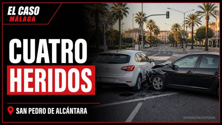 Recreación editorial: Una colisión entre dos vehículos en Marbella se salda con cuatro heridos