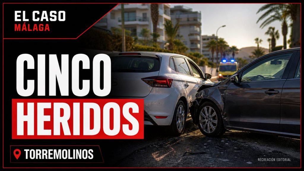 Recreación editorial: Tres menores y dos adultos heridos al colisionar dos vehículos en Torremolinos