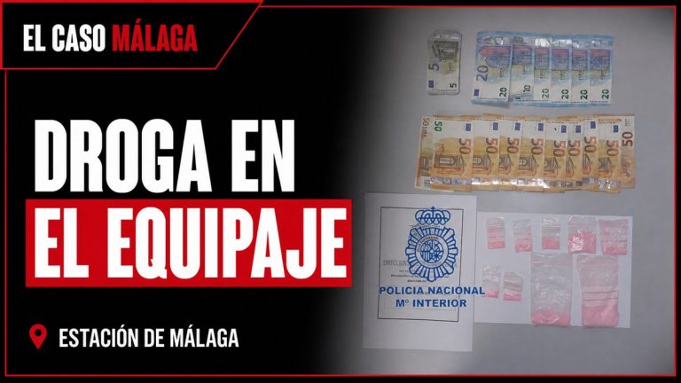 Portada basada en la fotografía de la noticia: La Policía Nacional detiene en la estación de autobuses de Málaga a un pasajero con 60 gramos de cocaína rosa en su equipaje