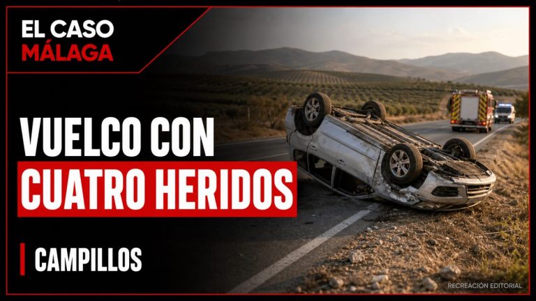 Recreación editorial: ÚLTIMA HORA Cuatro heridos tras el vuelco de un turismo en Campillos