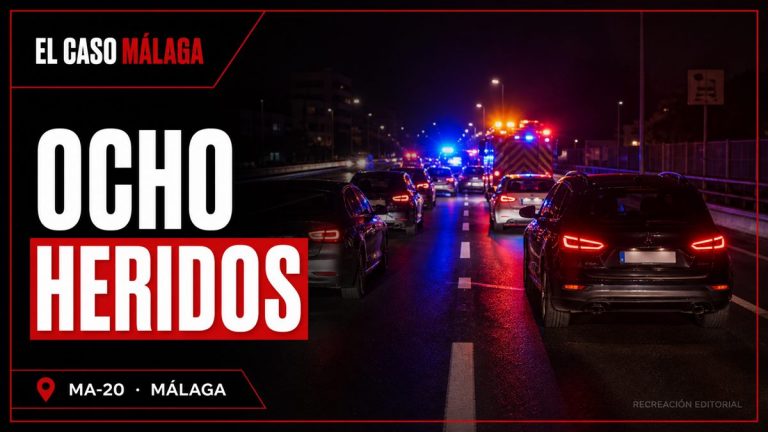 Recreación editorial: Al menos 8 heridos en un accidente múltiple en Málaga