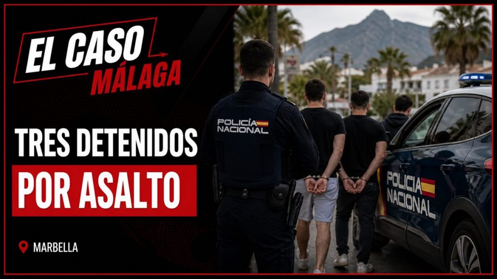 Recreación editorial para la noticia: VÍDEO – La Policía Nacional detiene en Marbella a tres ladrones de relojes de lujo tras el asalto a una pareja en la vía pública