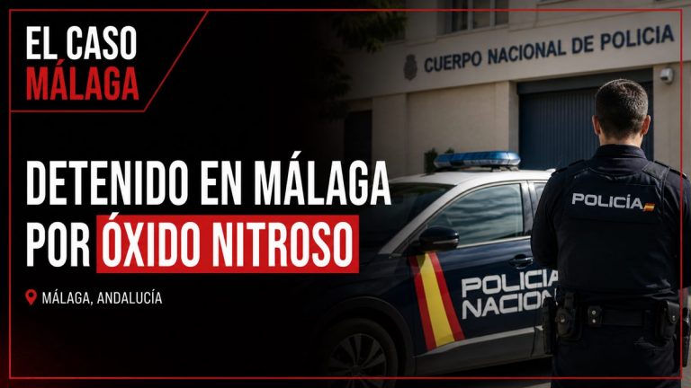 Portada editorial de El Caso Málaga para «Detenido en Málaga por la venta de Óxido Nitroso»