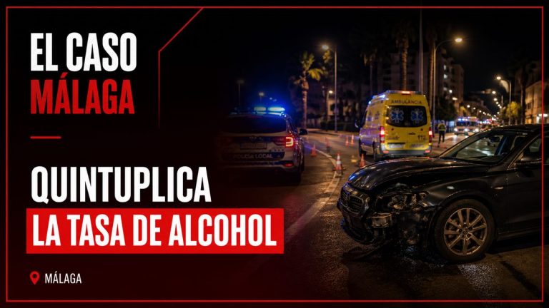 Portada editorial de El Caso Málaga para «Quintuplica la tasa de alcohol permitida y provoca un accidente con varios heridos»