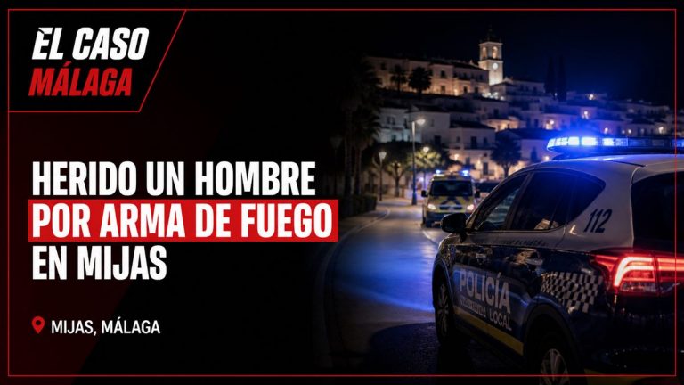 Portada editorial de El Caso Málaga para «Herido un hombre por arma de fuego en Mijas»