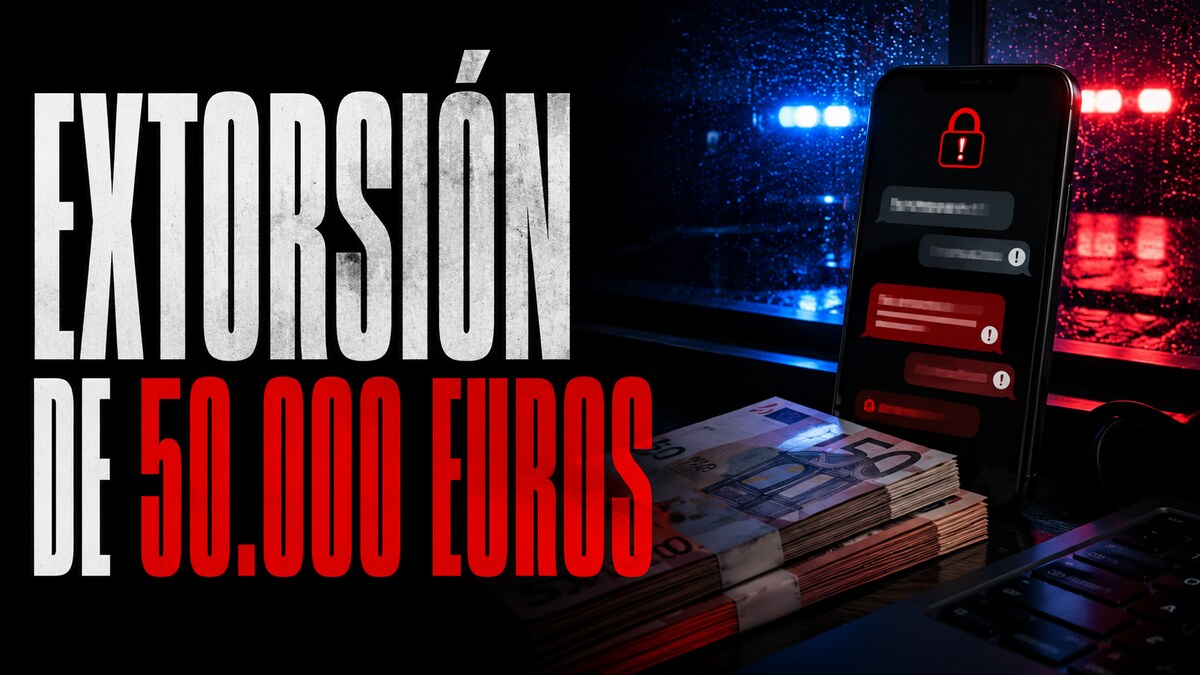Composición gráfica sobre una extorsión de 50.000 euros en Navarra