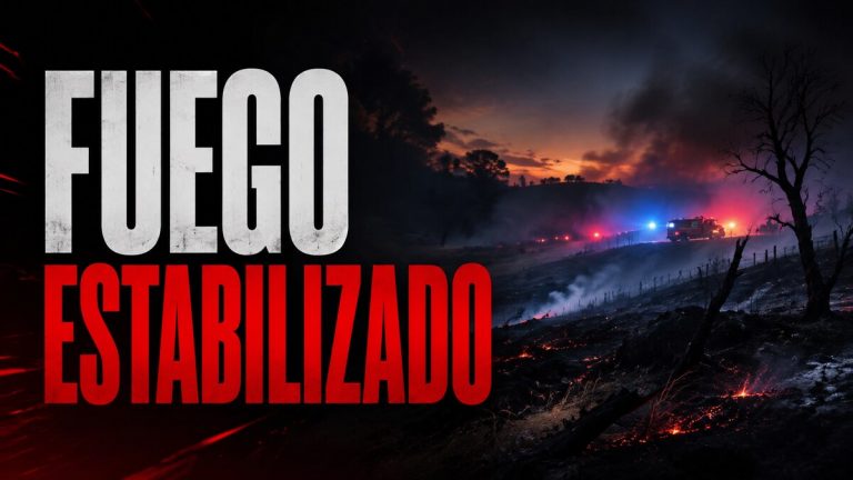Composición gráfica sobre el incendio estabilizado de Aldea del Fresno