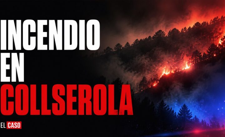 Composición gráfica sobre el incendio de Collserola