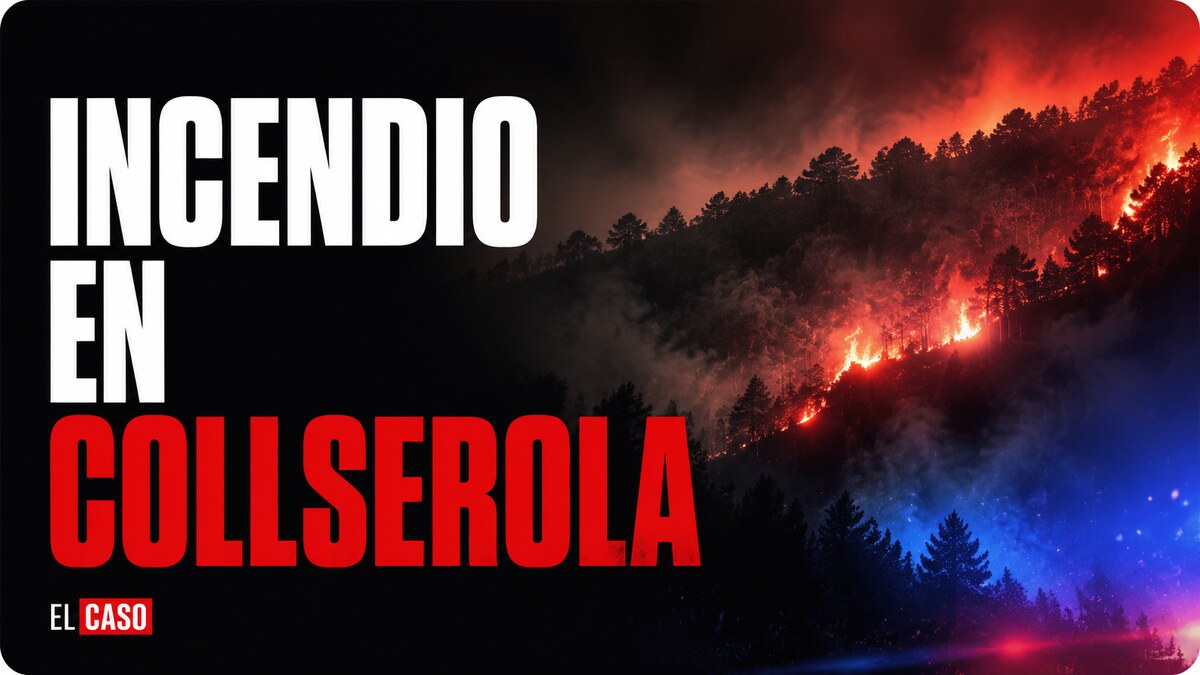 Composición gráfica sobre el incendio de Collserola
