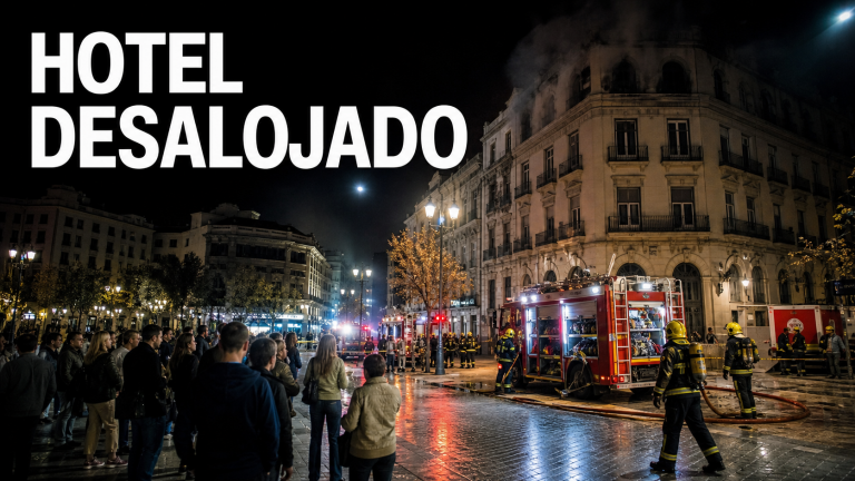 Desalojo del Hotel Posada del Patio de Málaga por un incendio