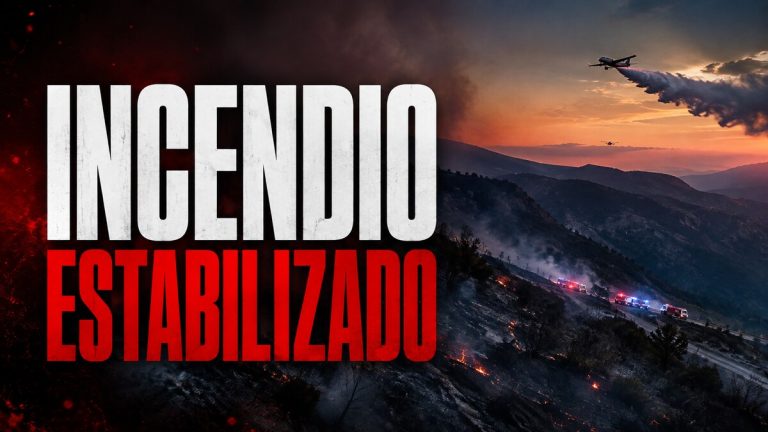 Composición gráfica sobre el incendio forestal estabilizado en Soportújar