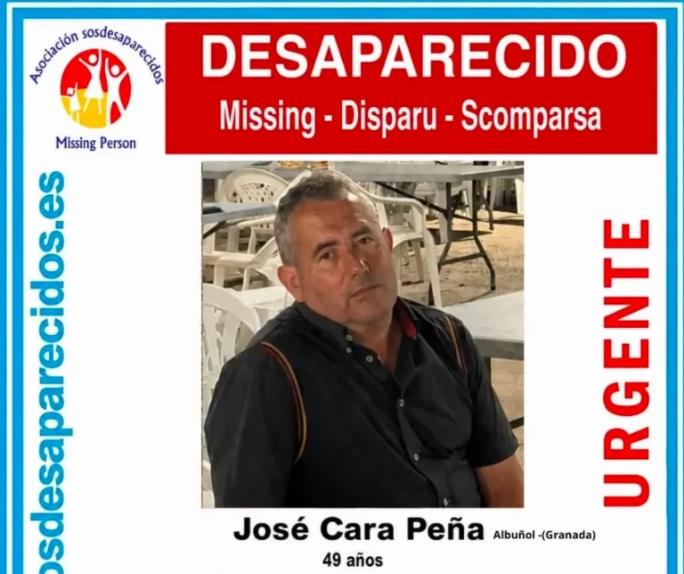 José Cara Peña, desaparecido en Albuñol desde el 26 de agosto de 2026