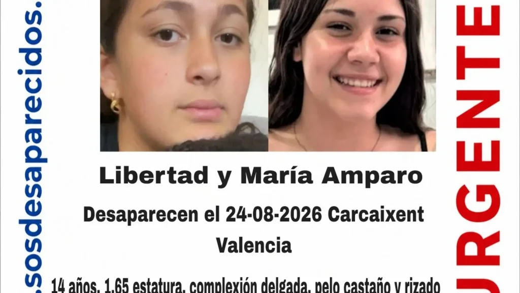 Fotografías de Libertad y María Amparo, menores desaparecidas en Carcaixent