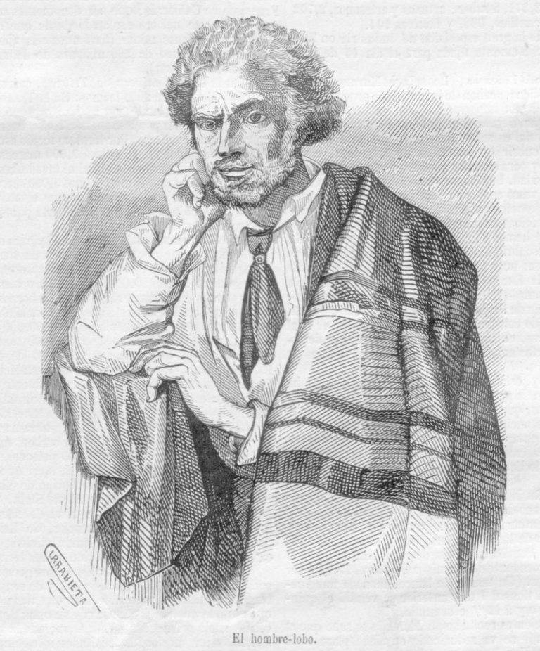 Grabado histórico de Manuel Blanco Romasanta, el hombre lobo de Allariz