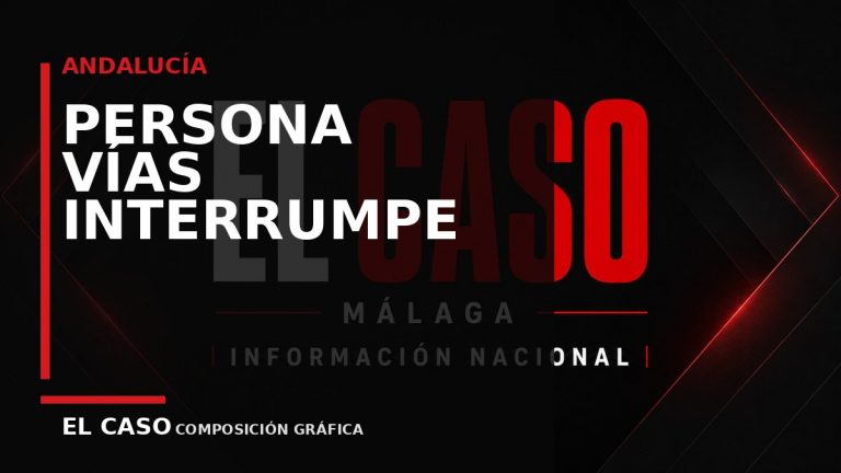 Composición gráfica editorial de El Caso Málaga sobre Una persona en las vías interrumpe la circulación de Cercanías en Málaga
