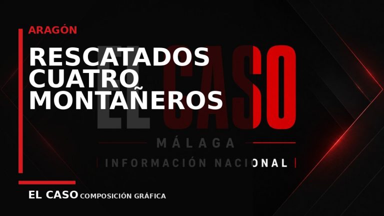 Composición gráfica editorial de El Caso Málaga sobre Rescatados cuatro montañeros en el entorno del Aneto