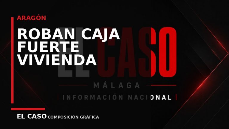 Composición gráfica editorial de El Caso Málaga sobre Roban una caja fuerte de una vivienda de Garrapinillos tras arrancarla de su anclaje