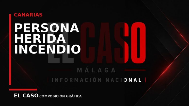 Composición gráfica editorial de El Caso Málaga sobre Una persona herida en el incendio de un garaje de San Bartolomé de Tirajana
