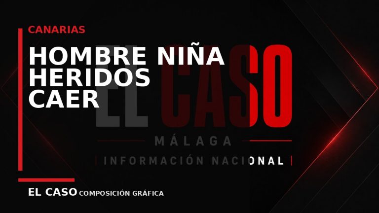 Composición gráfica editorial de El Caso Málaga sobre Un hombre y una niña heridos al caer en coche por un barranco en Telde
