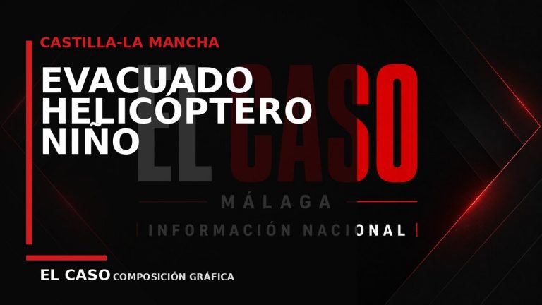 Composición gráfica editorial de El Caso Málaga sobre Evacuado en helicóptero un niño hallado inconsciente en una piscina de Toledo