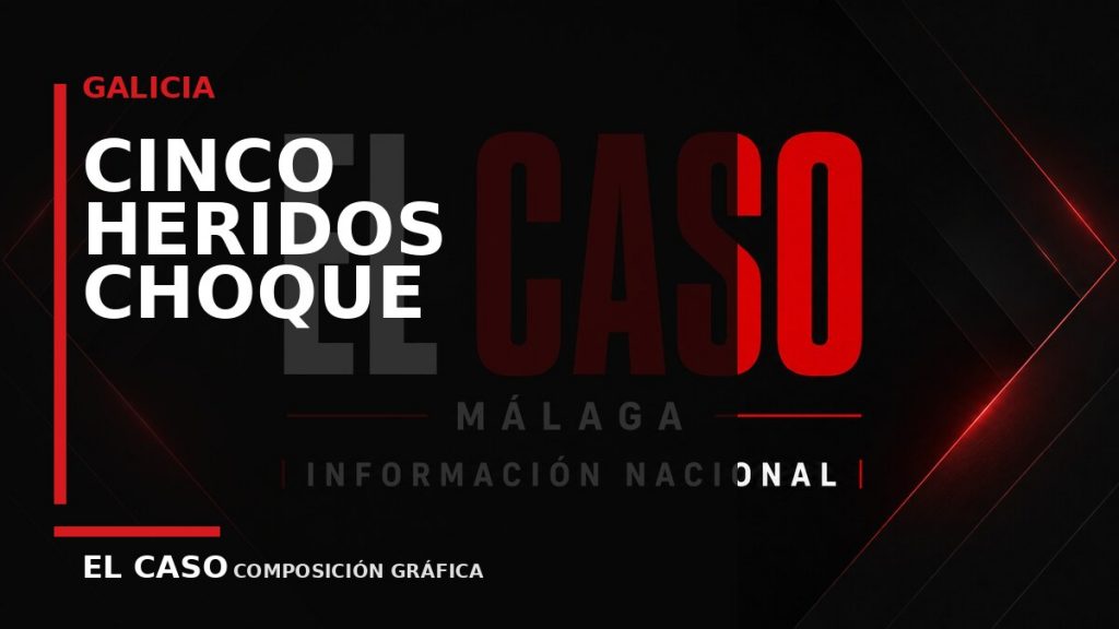 Composición gráfica editorial de El Caso Málaga sobre Cinco heridos en un choque frontal entre dos vehículos en Monterroso