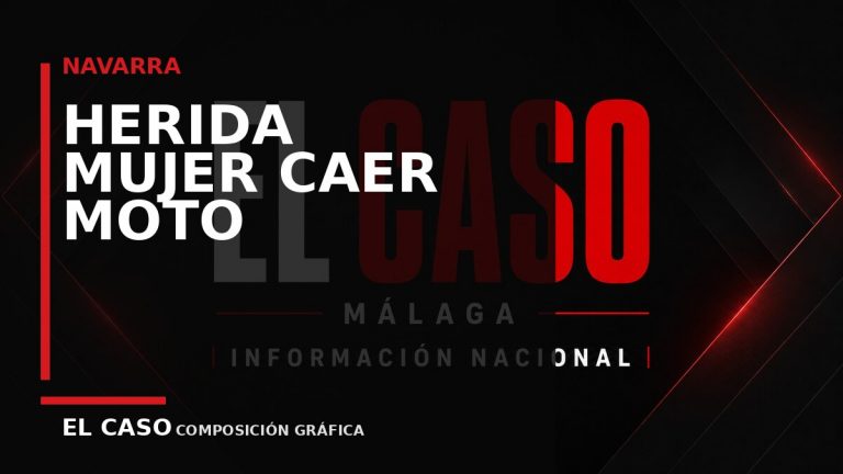 Composición gráfica editorial de El Caso Málaga sobre Herida una mujer al caer de una moto en el castillo de Javier