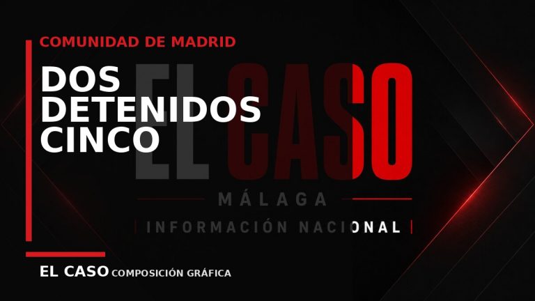 Composición gráfica editorial de El Caso Málaga sobre Dos detenidos por cinco atracos violentos en Madrid, Getafe y Coslada