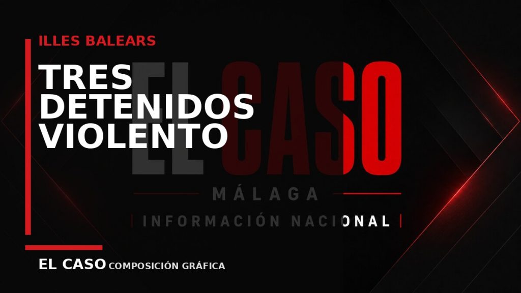 Composición gráfica editorial de El Caso Málaga sobre Tres detenidos por un violento asalto a una familia dentro de una vivienda de Palma