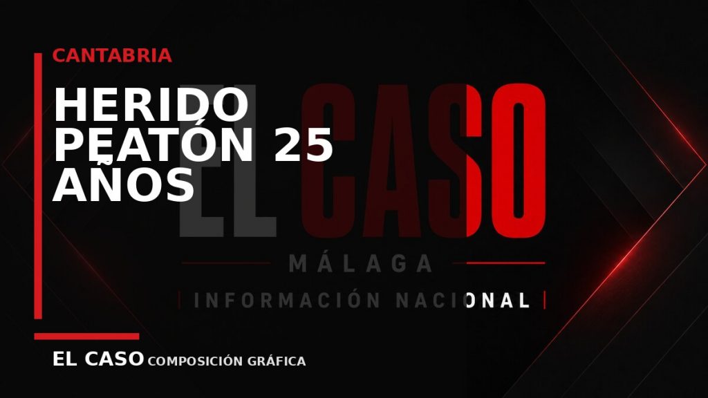 Composición gráfica editorial de El Caso Málaga sobre Herido un peatón de 25 años al quedar atrapado entre dos coches en Santander