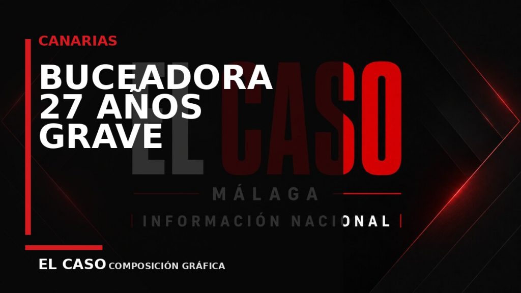 Composición gráfica editorial de El Caso Málaga sobre Una buceadora de 27 años, grave tras un accidente durante una inmersión en Playa Blanca