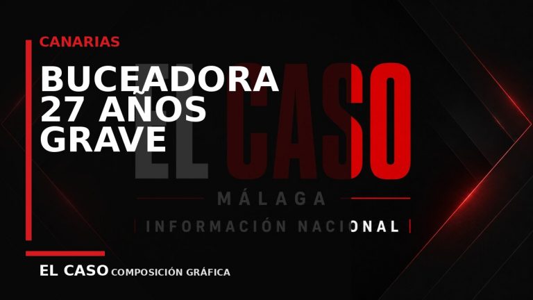 Composición gráfica editorial de El Caso Málaga sobre Una buceadora de 27 años, grave tras un accidente durante una inmersión en Playa Blanca