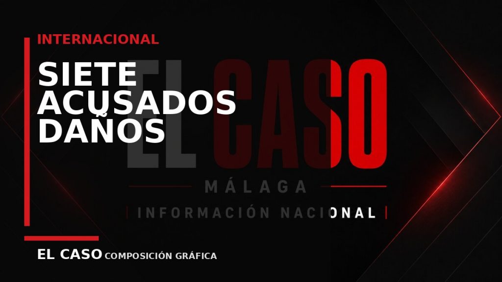 Composición gráfica editorial de El Caso Málaga sobre Siete acusados por los daños en el campo de golf de Trump en Escocia afrontan una agravante por conexión terrorista