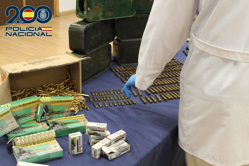 Munición intervenida en la operación policial de Málaga